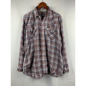 Key Imperial Mens Plaid Button-Up Shirt Size L
